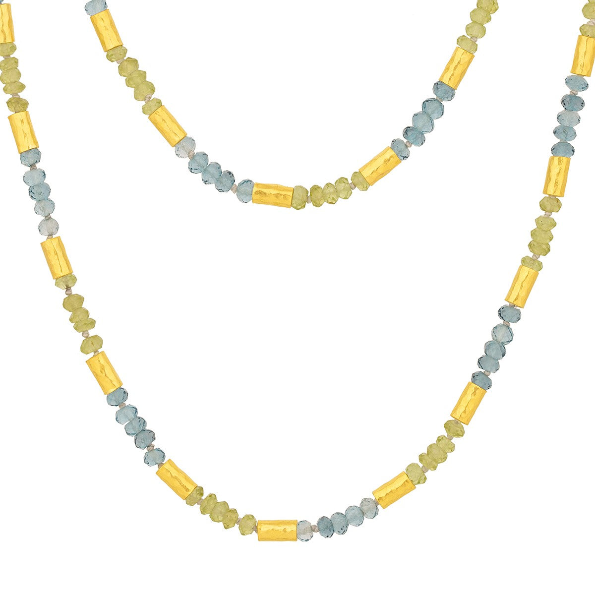 Gurhan Vertigo Faceted Peridot & Blue Topaz Bead Necklace