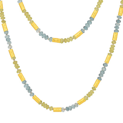 Gurhan Vertigo Faceted Peridot & Blue Topaz Bead Necklace