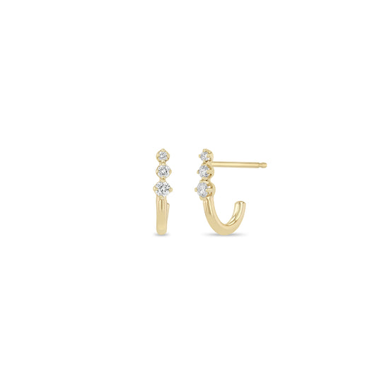 Zoë Chicco "J" Diamond Hoop Earrings