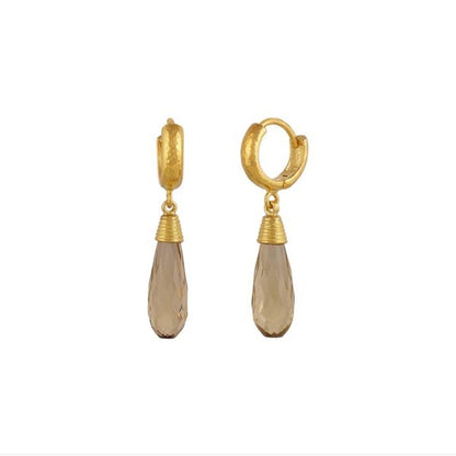 Gurhan Crown Gold Quartz Earrings