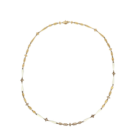 Etho Maria Diamond and White Ceramic Necklace