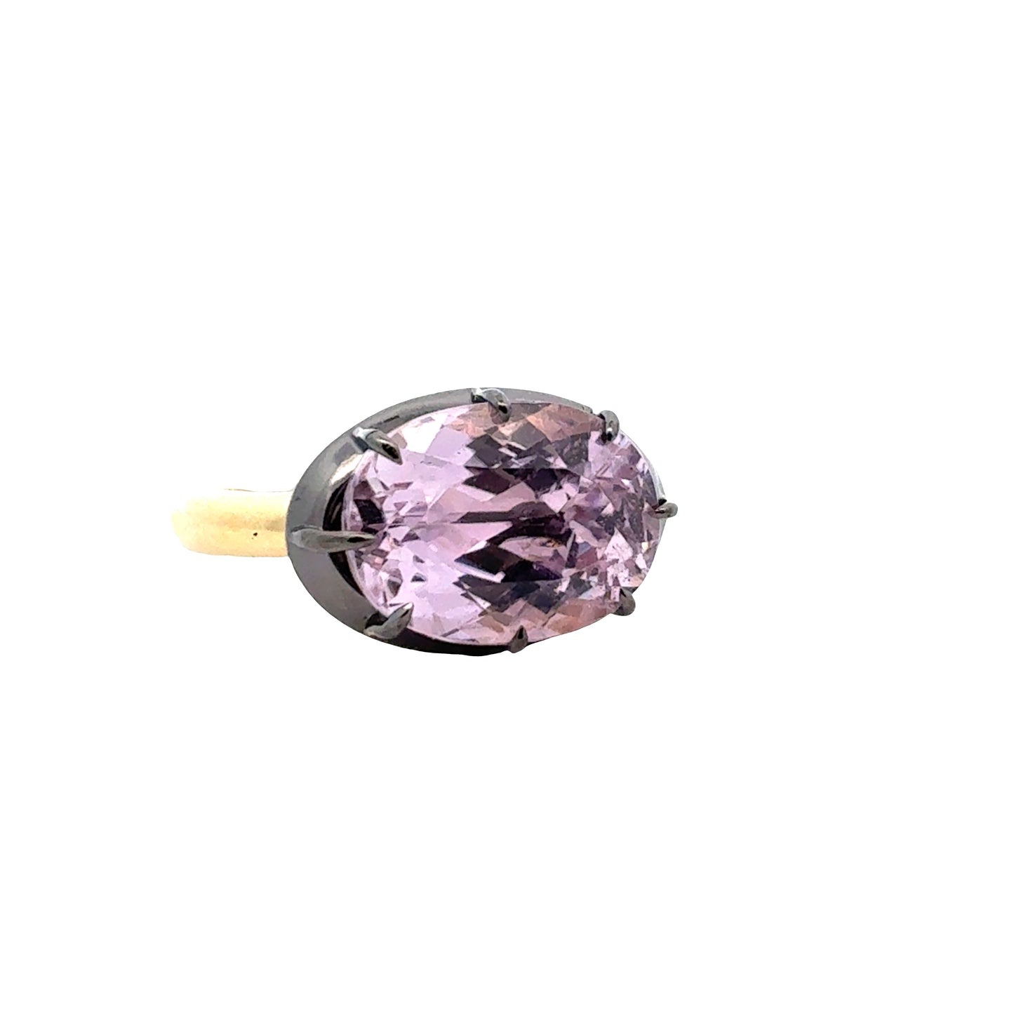 Yellow Gold Kunzite Ring