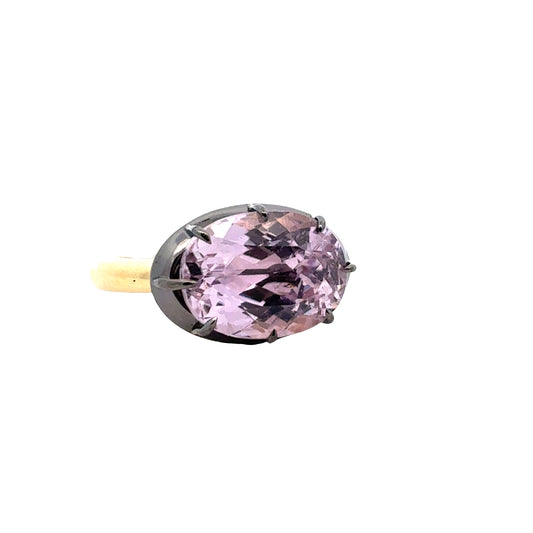 Yellow Gold Kunzite Ring