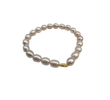 Ray Griffiths Freshwater Blush Pink Pearl Stretch Bracelet