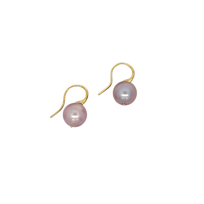 Freshwater Pearl and Gold Earrings