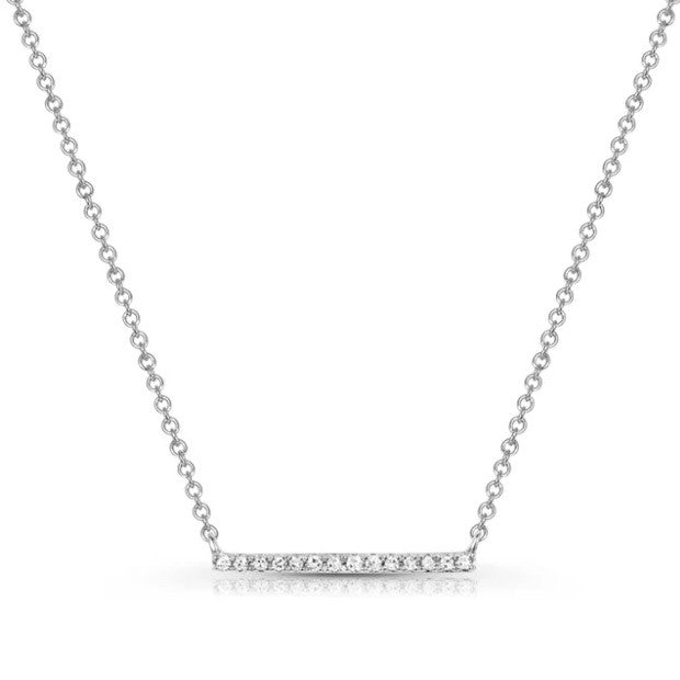 White Gold Diamond Bar Pendant