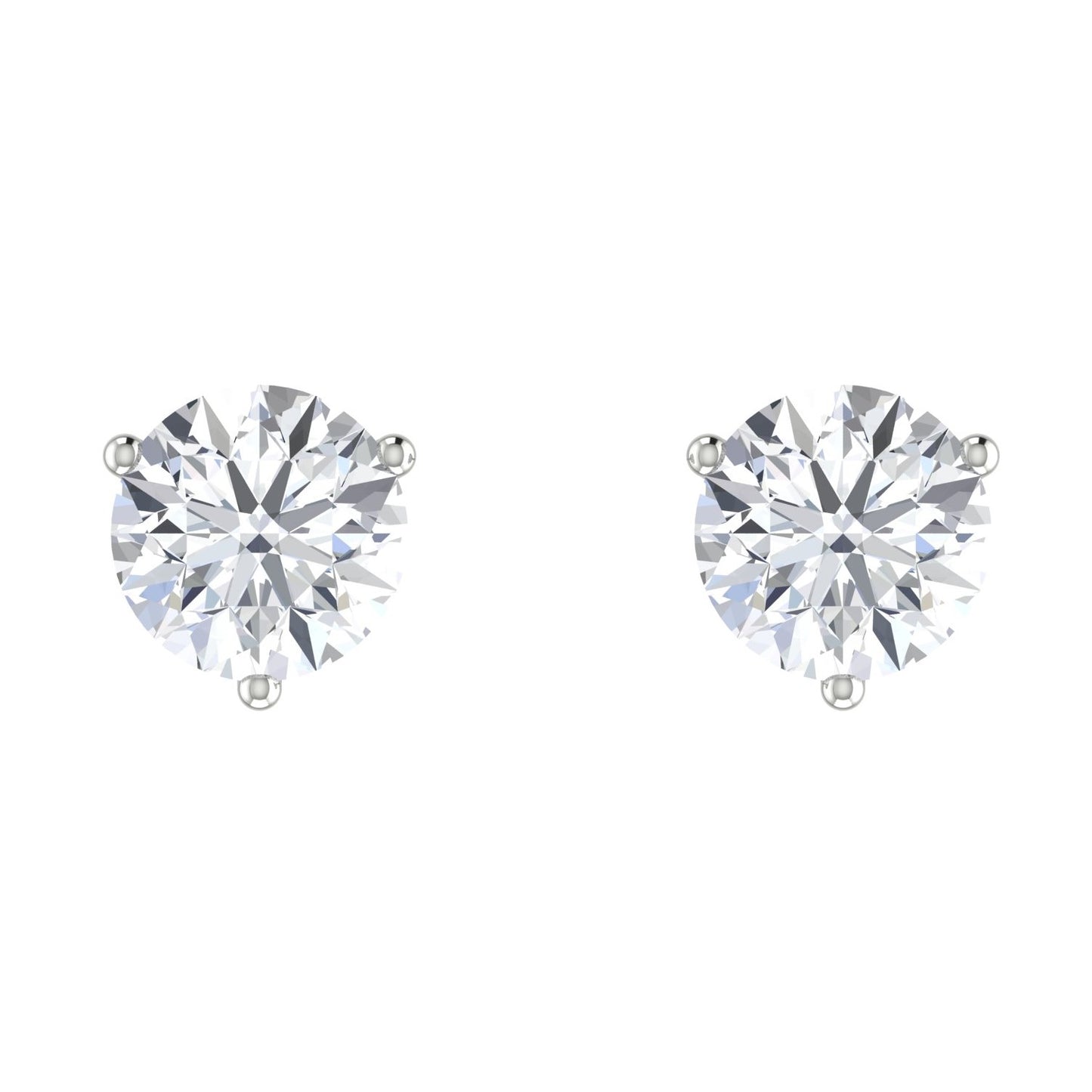 Round Diamond Stud Earrings