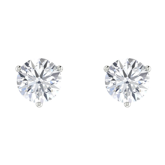 Round Diamond Stud Earrings