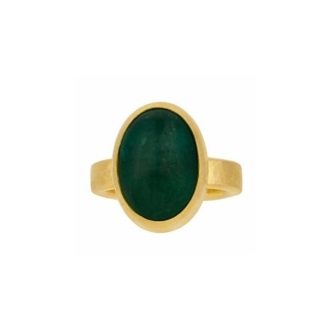 Gurhan Rune Cabochon Oval Emerald Ring