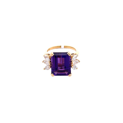 Suna Amethyst and Diamond Ring