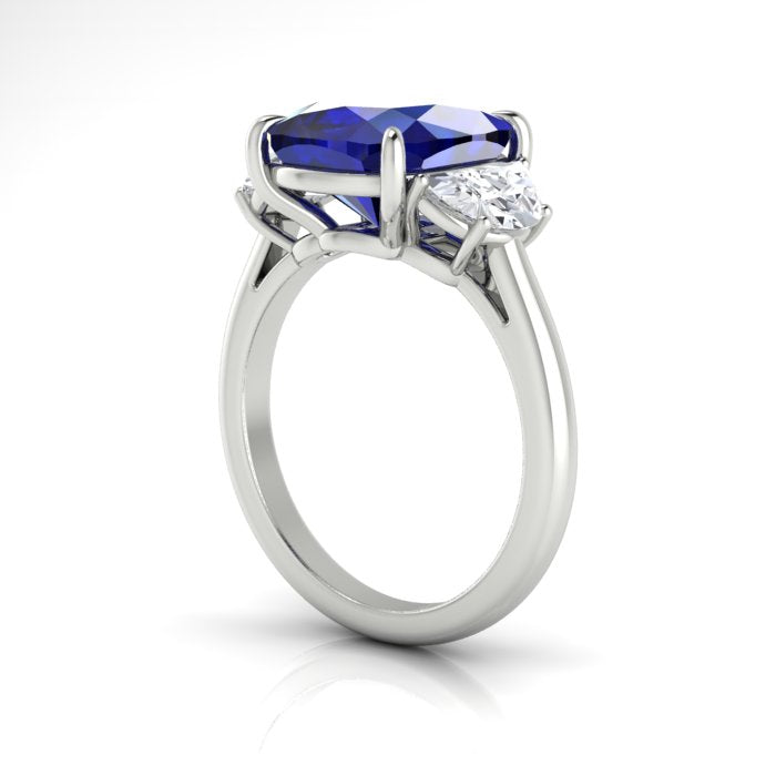 Blue Sapphire and Diamond Ring
