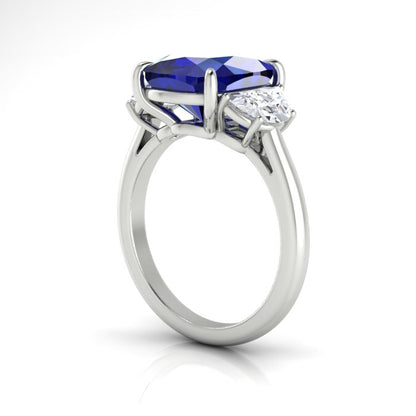 Blue Sapphire and Diamond Ring