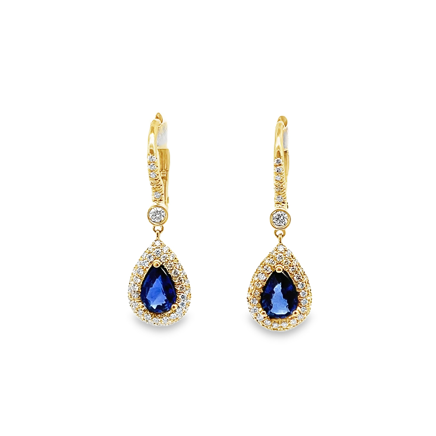 Suna Sapphire and Diamond Halo Earrings