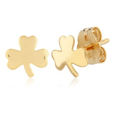 Yellow Gold Clover Stud Earrings