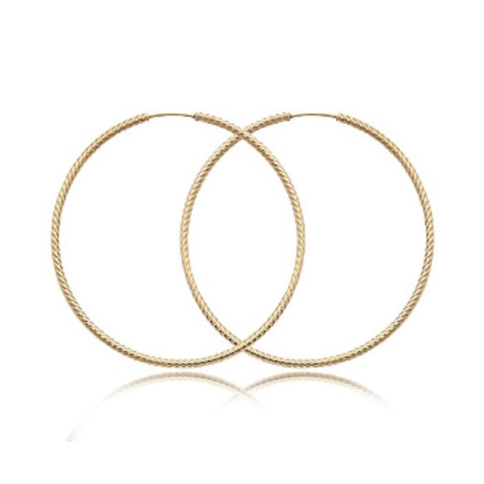Yellow Gold Twisted Hoop Earrings