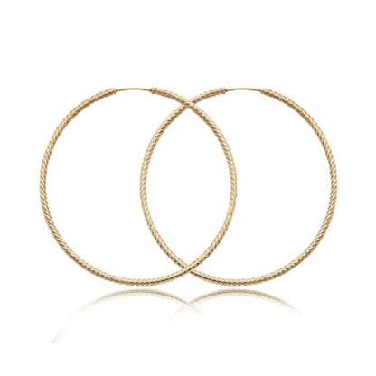 Yellow Gold Twisted Hoop Earrings