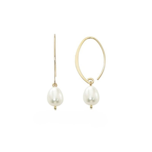 Yellow Gold Pearl Earrings