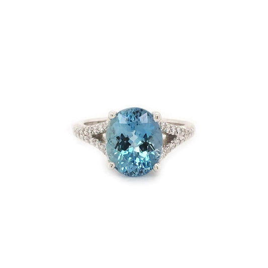 Suna Aqua and Diamond Ring