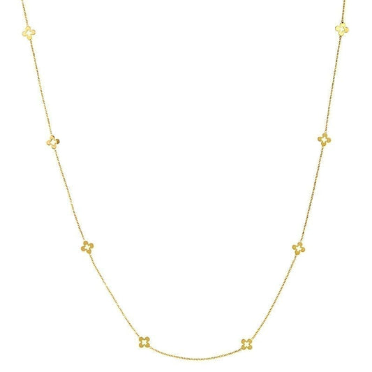 Yellow Gold Clover Necklace