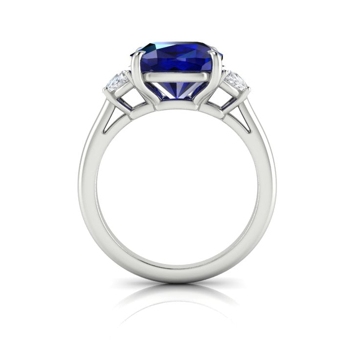 Blue Sapphire and Diamond Ring