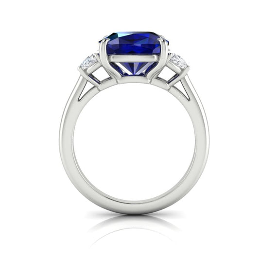 Blue Sapphire and Diamond Ring