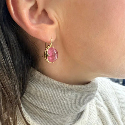 Ray Griffiths Pink Tourmaline Drop Earrings
