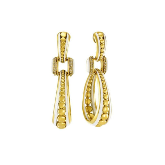 Etho Maria White Ceramic Diamond Earrings
