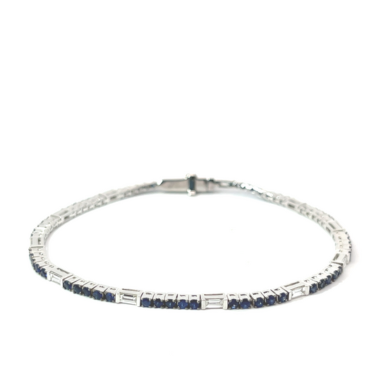 Diamond and Sapphire Tennis Bracelet