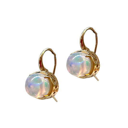 Ray Griffiths Round Opal Drop Crownwork® Earrings