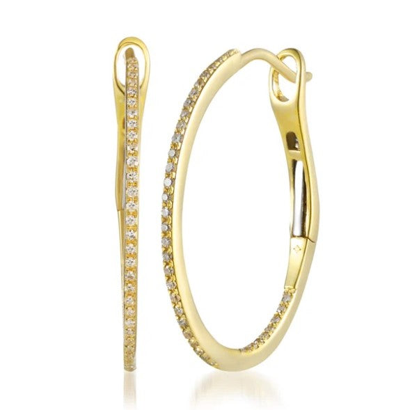 Yellow Gold Diamond Hoop Earrings