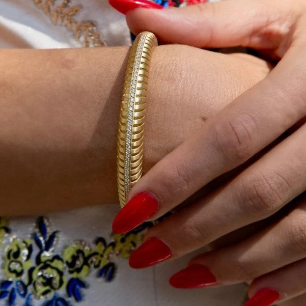 Yellow Gold Diamond Bangle