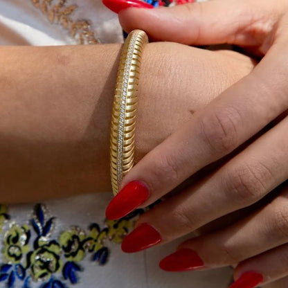 Yellow Gold Diamond Bangle