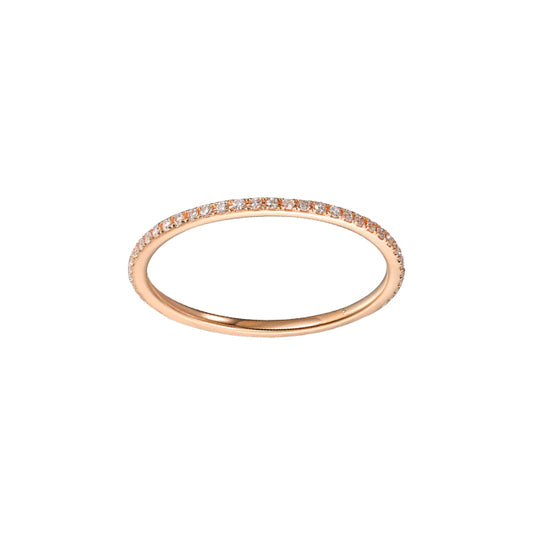 14K rose gold  eternity band, set with (48) round diamonds totaling .1