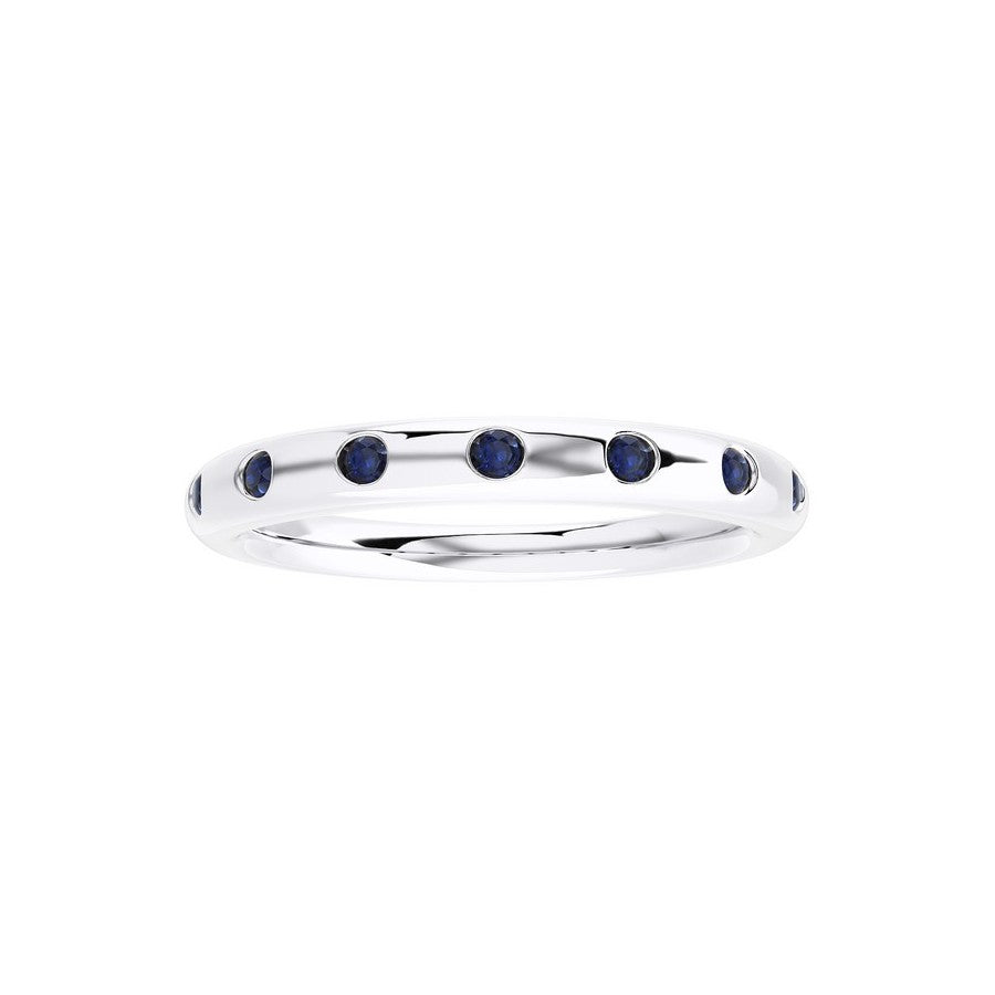 White Gold Blue Sapphire Band