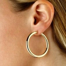 High Polished 40mm Hoop Earrings