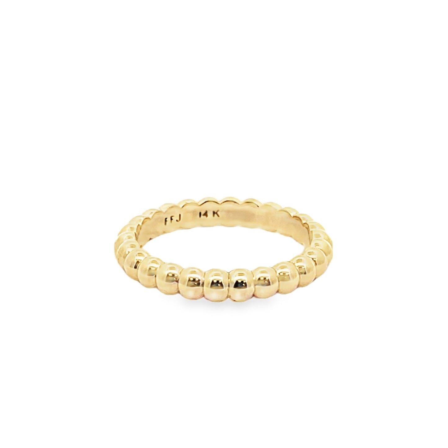 Gold Bead 3mm Band Ring