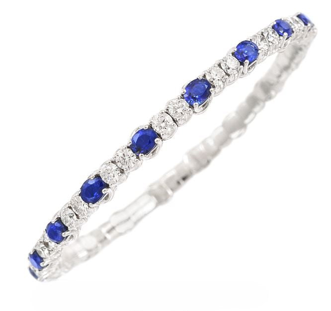 Picchiotti Xpandable™ Diamond with Sapphire Tennis Bracelet