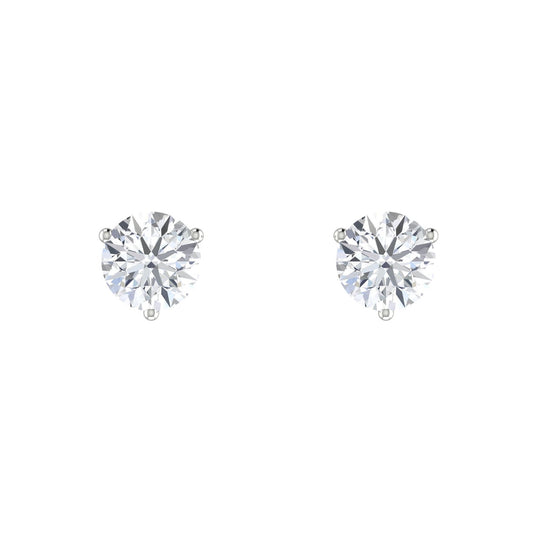 Round Diamond Stud Earrings
