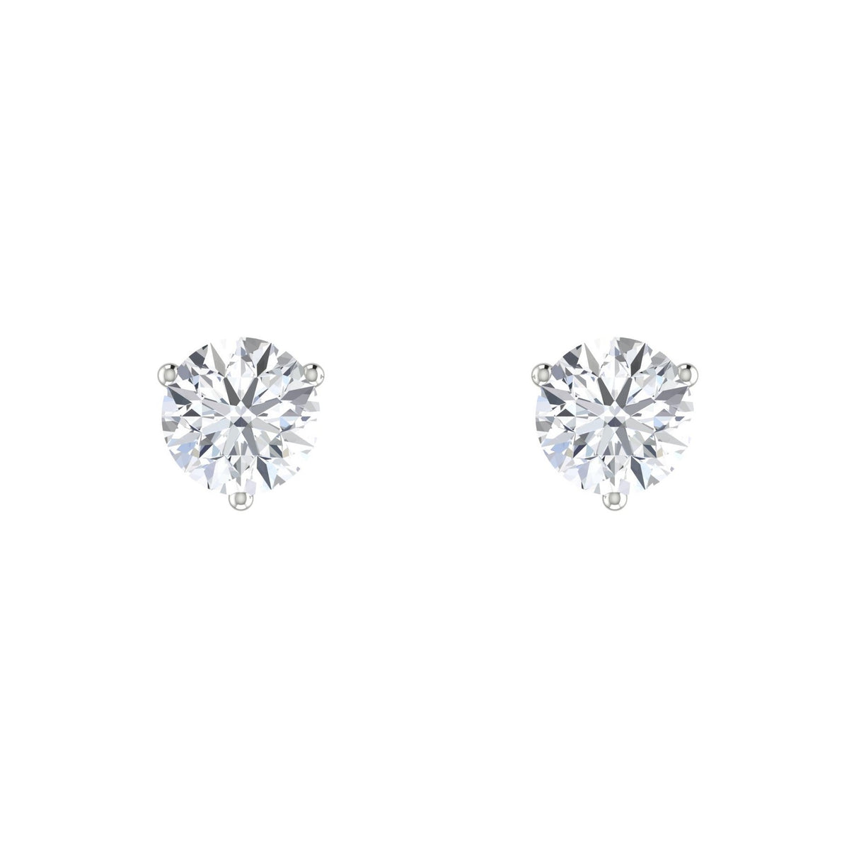 Round Diamond Stud Earrings