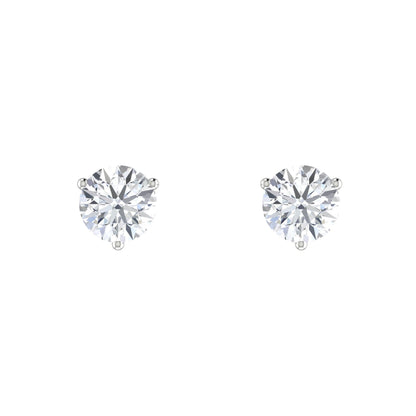Round Diamond Stud Earrings