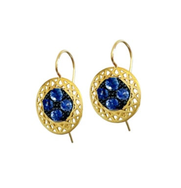 Ray Griffths Blue Sapphire Crownwork® Earrings