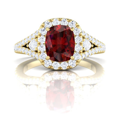 Ruby & Diamond Halo Ring