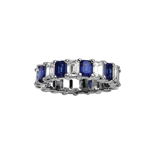 Diamond and Sapphire Eternity Band