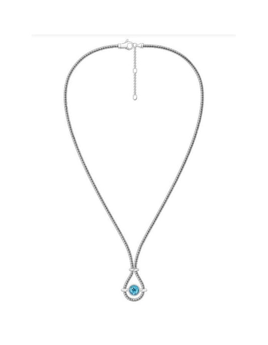 John Hardy Icon Swiss Blue Topaz Necklace