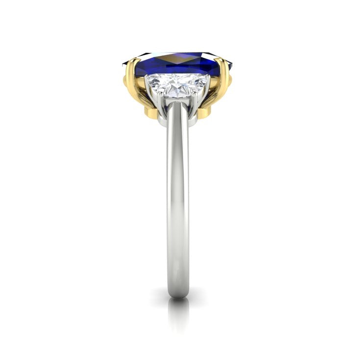 Blue Sapphire and Diamond Ring
