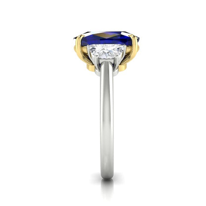 Blue Sapphire and Diamond Ring