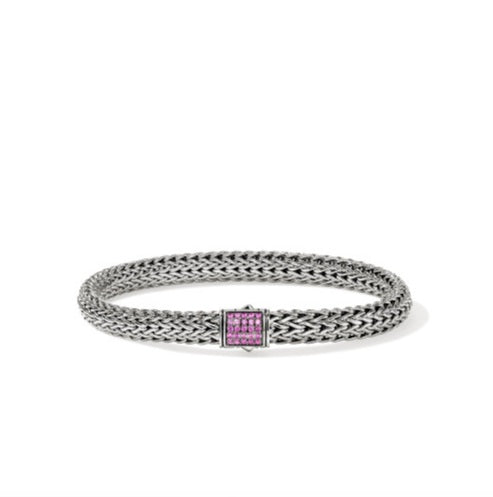 John Hardy Silver Icon Pink Sapphire Bracelet