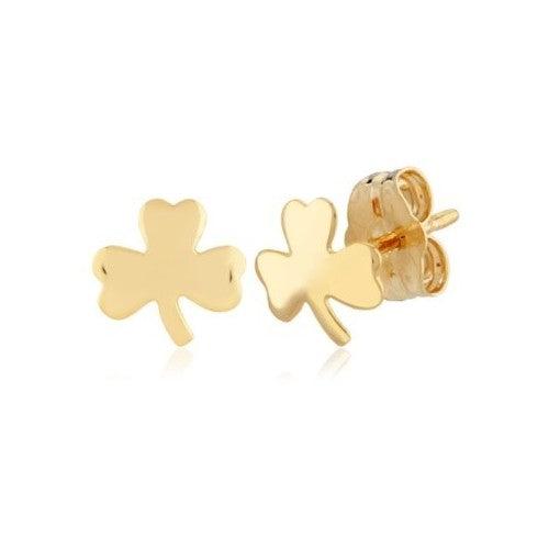 Yellow Gold Clover Stud Earrings