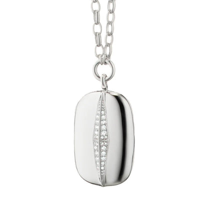 Monica Rich Kosann Sterling Silver White Sapphire Locket Pendant