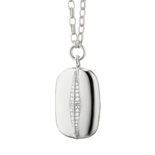 Monica Rich Kosann Sterling Silver White Sapphire Locket Pendant